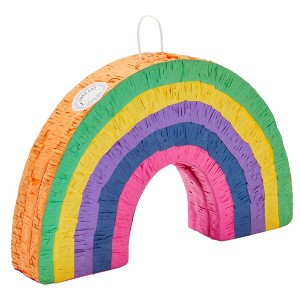 Blue Panda Rainbow Pinata for Kids Birthday, Unicorn Party Decorations, Baby Shower, Gender Reveal Supplies, Small, 16.8 x 3.0 x 10.7 In - 1 of 4
