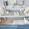 Twin Metal Loft Bed w/Large Desk & 2-Tier Shelves - Heavy-Duty w/Ladder/Guardrail & Steel Slats,Space-Saving for Kids/Adults - 4 of 4