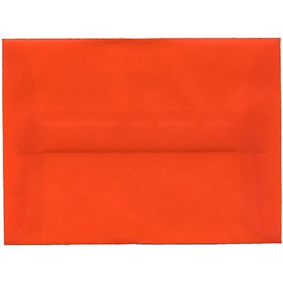 JAM Paper A6 Translucent Vellum Invitation Envelopes 4.75 x 6.5 Orange PACV669I