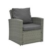 Maggift 5PCS Patio Seating Rattan Furniture Set Sectional Sofa Cushioned Garden, Tempered Glass Table, Black, 67.5"*24.2"*29.7" - 3 of 4