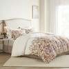 3 Pcs Elegant Watercolor Floral Print Cotton Duvet Set, All Season Cozy Home Textile for Lux Bedroom Decor - 4 of 4