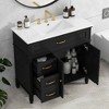 MAYEERTY 36" Bathroom Vanity with Sink Black Cabinet Drawers Solid Frame MDF One Package - 2 of 4