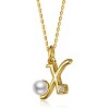 Personalized 14K Gold Plated Initial Pearl Pendant Necklace for all ages: A Charming gold Elegant Keepsake Gift - 3 of 3