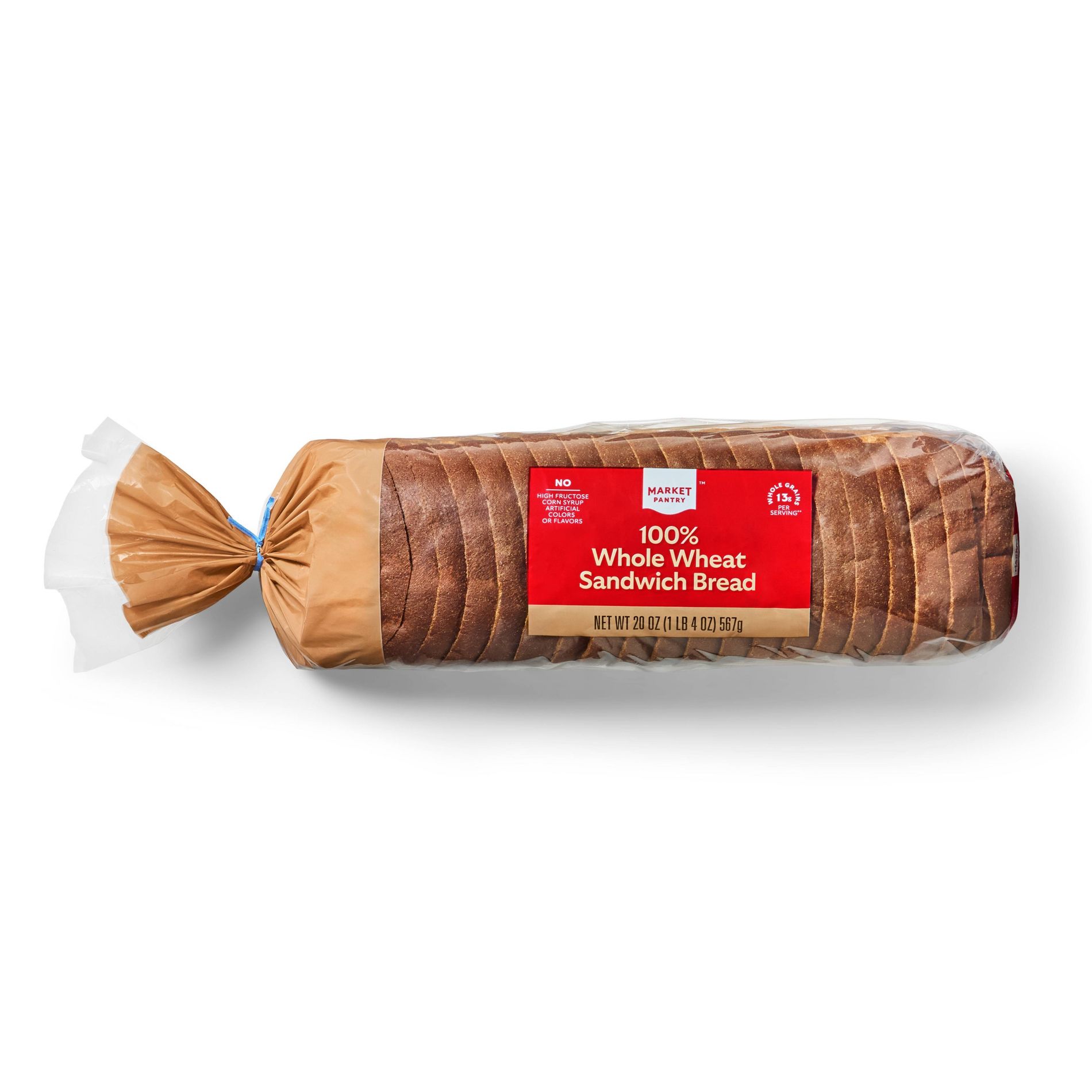 100% Whole Wheat Sandwich Bread - 20oz - Market Pantry™