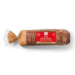 100% Whole Wheat Sandwich Bread - 20oz - Market Pantry™