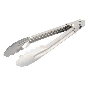 Unique Bargains Metal Super Market Restaurant Buffet Food Tongs 9" Silver Tone 1 Pc - 1 of 4