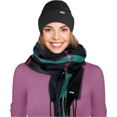 Nicole Miller New York women's Hanging Scarf and Beanie Hat Set