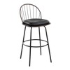30" Faux Leather Farmhouse Barstool with Swivel, Metal Frame and Round Footrest for Kitchen or Home Bar - 2 of 4