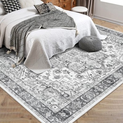 Garvee 10x13 Machine Washable Vintage Area Rug - Distressed Non-Slip Carpet for Living Room, Bedroom, and Dining Room