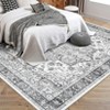 Large Washable Area Rug, Non-Slip Low Pile Vintage Boho Carpet for Living Room, Bedroom, Dining Room, Kitchen, Machine Washable Home Decor - 2 of 4