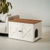 Cat Litter Box Enclosure - Hidden Furniture with Removable Divider - Indoor Cat House,  End Table - 31.5 x 20.9 x 19.7 Inches - 3 of 4