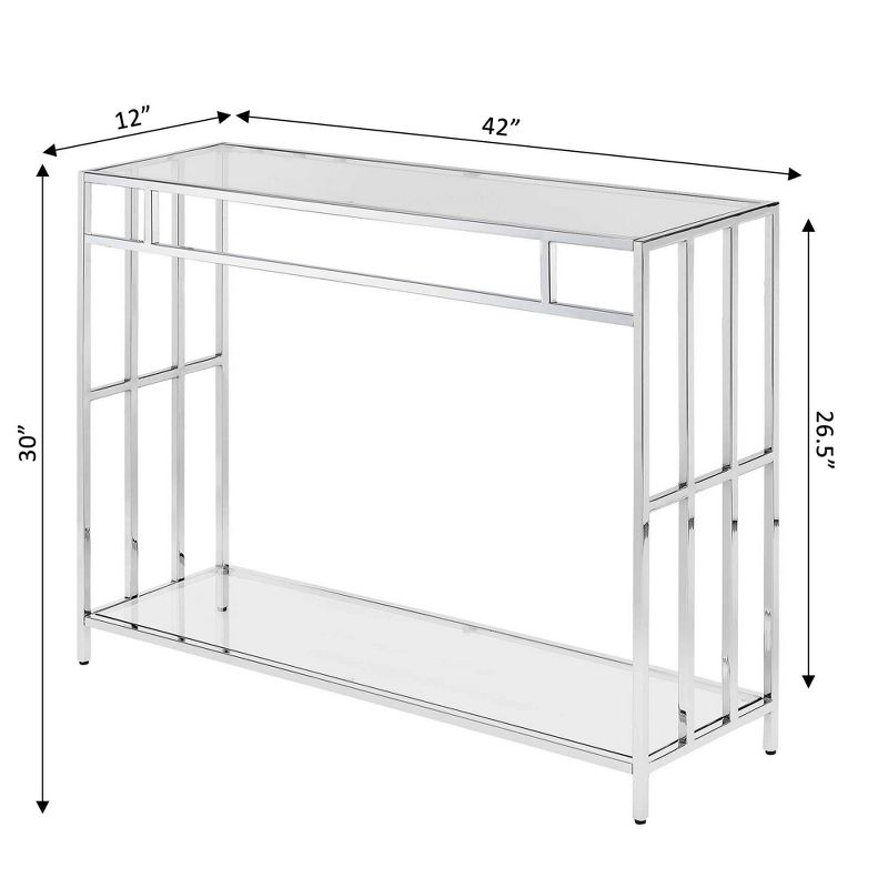 Mission Glass Console Table Chrome - Breighton Home, 4 of 5