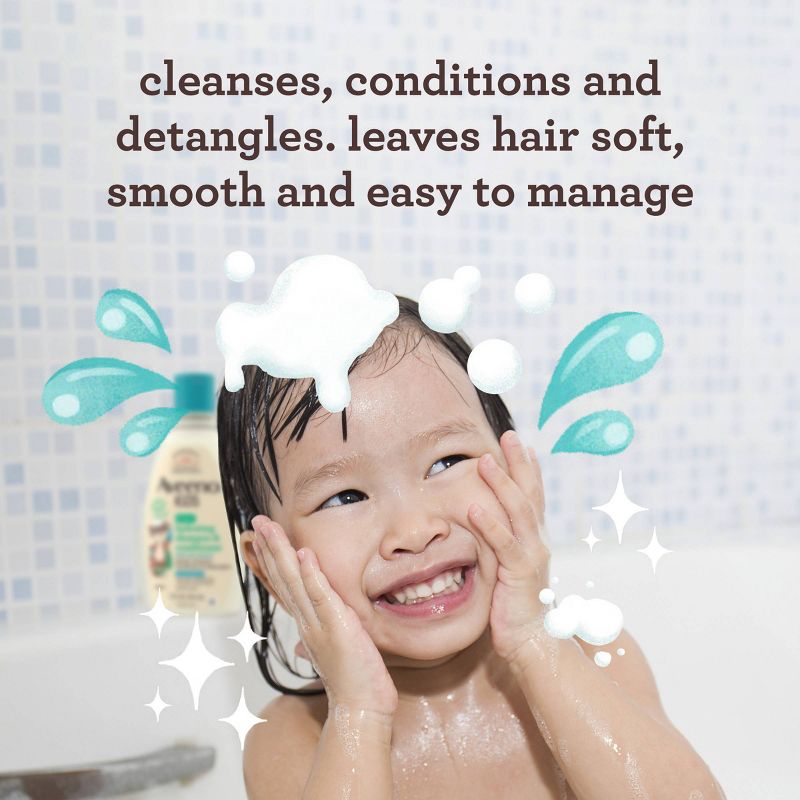Aveeno Kids 2-in-1 Hydrating Shampoo &#38; Conditioner, Gently Cleanses, Conditions &#38; Detangles Kids Hair - 12 fl oz, 4 of 11