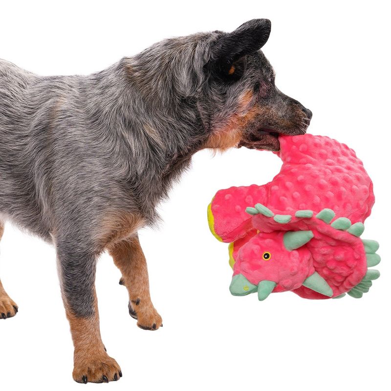 goDog Dinos Frills Squeaker Plush Pet Toy for Dogs & Puppies, Soft & Durable, Tough & Chew Resistant, Reinforced Seams, 2 of 8