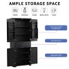 SEVOBAL Bathroom Storage Cabinet with Doors and Drawer Adjustable Shelf for Organized Bathroom Space, Black, 29.9"*15.7"*72.2" - 3 of 4
