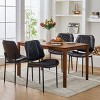 Mid Century Dining Chairs Set of 2 PU Leather Upholstered,Retro Walnut Bentwood Design with Adjustable Metal Legs–The Pop Home - 2 of 4