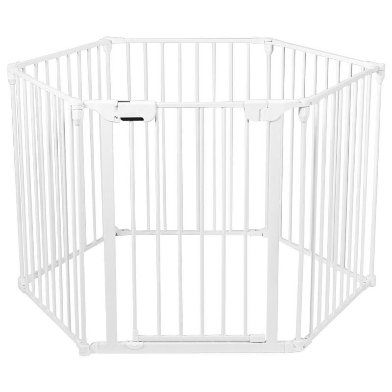 Costway 6 Panel Baby Safe Metal Gate Play Yard Barrier Pet Fence Adjustable, 1 of 11
