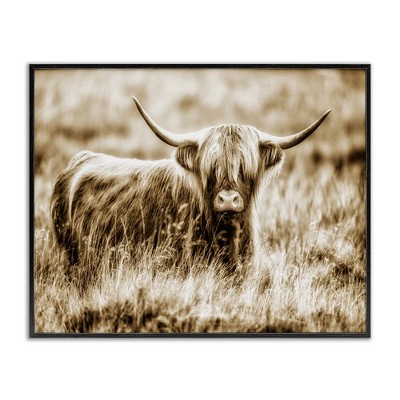 Stupell Industries Vintage Cow In Pasture Framed Giclee Art