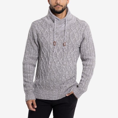X RAY Men's Cable Knit Cowl Neck Sweater