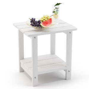 Arceso Adirondack Outdoor Side Table, 2-Tier HDPS Patio End Table Weather Resistant, Morden Side Table for Patio, Pool, Porch - 1 of 4