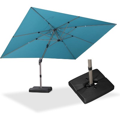PURPLE LEAF Deluxe Aluminum Outdoor Patio Umbrella Square Cantilever Umbrellas