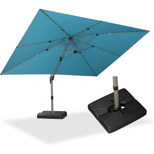 PURPLE LEAF Deluxe Aluminum Outdoor Patio Umbrella Square Cantilever Umbrellas - 1 of 4