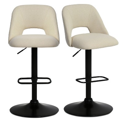 24"-32" Edwin Adj Upholstered Swivel Adjustable Height Barstools (Set of 2)-The Pop Home