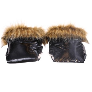 Cover Baby Adult Premium Handmuff Gloves With Beige Wool in Black - 1 of 4