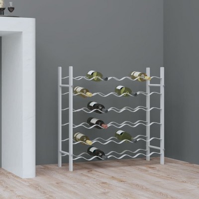 vidaXL Wine Rack for 36 Bottles White Metal