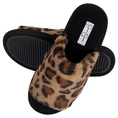 Jessica Simpson Women's Plush Faux Fur Fuzzy Slide On Open Toe Slipper With  Memory Foam - Green/large : Target