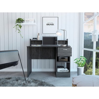 PAGED Computer Desk Modern Office Desk with 2 Open Shelves and Storage Drawer for Office