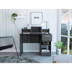 PAGED Computer Desk Modern Office Desk with 2 Open Shelves and Storage Drawer for Office - 1 of 4