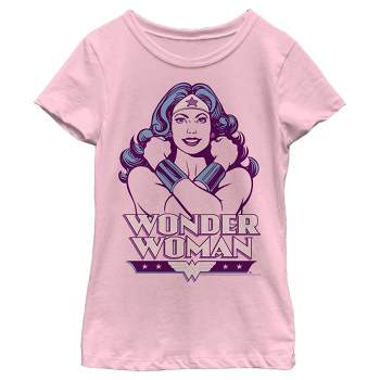 Girl's Wonder Woman Arms Crossed Pose T-Shirt