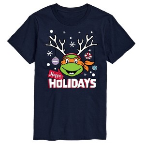 Men's - Teenage Mutant Ninja Turtles - Happy Holidays Short Sleeve Graphic T-Shirt - 1 of 4