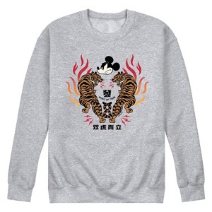Men's - Disney - Mickey Tiger Art Graphic Fleece Sweatshirt - 1 of 4