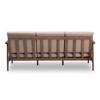 Venza Mid-Modern Walnut Wood Fabric Upholstered 3 Seater Sofa - Baxton Studio: Rubberwood Frame, Polyester - image 4 of 4