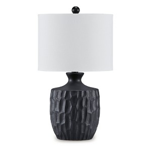Signature Design by Ashley Ellisley Casual Ceramic Table Lamp, Black - 1 of 4