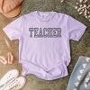 Simply Sage Market Embroidered Teacher Outline Garment Dyed Tee - 3 of 4