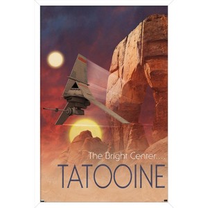 Trends International Star Wars: Tatooine - Visit Tatooine by Russell Walks 23 Framed Wall Poster Prints - 1 of 4