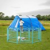 SEVOBAL Pet Crates and Houses 8 Panel Metal Dog Playpen with Doors for Indoor Outdoor Yard Living Room, Blue, 48.4"*48.4"*24.2" - 4 of 4