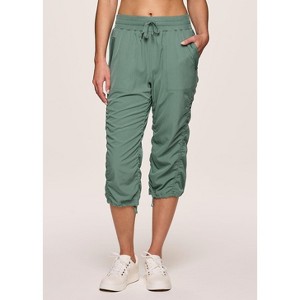 RBX Active Women's Lightweight Quick Drying Capris Adjustable Leg/Inseam Stretch Woven Workout Hiking Cropped Jogger Pants with Pockets - 1 of 4