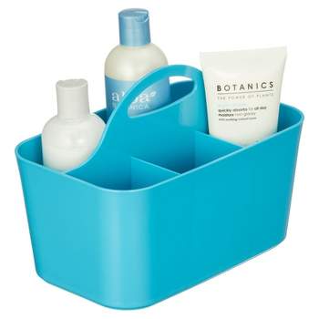 Mdesign Plastic Shower Caddy Storage Organizer Basket With Handle -navy  Blue : Target