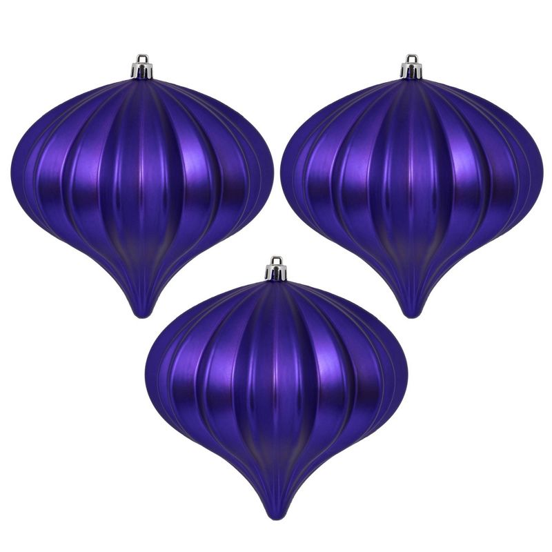 3ct Vickerman 5.7&#34; Matte Onion Ornament, UV Coated Ornament Set Purple, 4 of 7