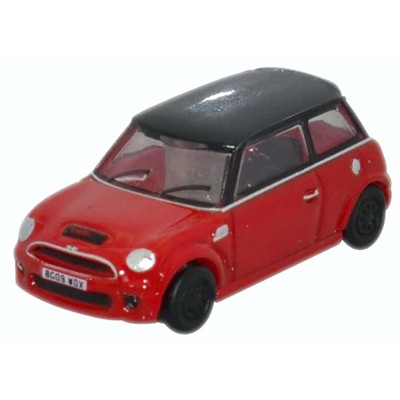 Mini Cooper S RHD (Right Hand Drive) Chili Red with Black Top 1/148 (N) Scale Diecast Model Car by Oxford Diecast