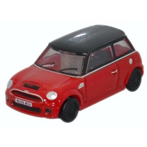 Mini Cooper S RHD (Right Hand Drive) Chili Red with Black Top 1/148 (N) Scale Diecast Model Car by Oxford Diecast - 1 of 1