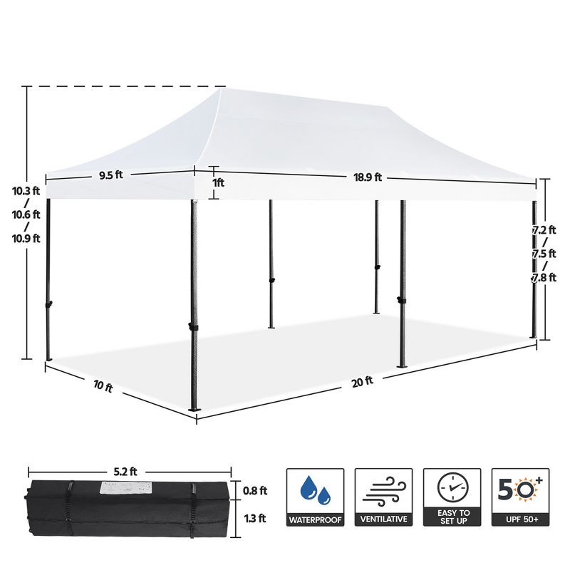 Yaheetech 10×20 FT Commercial Pop Up Canopy Tent, 3 of 8