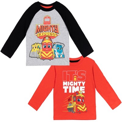 Mighty Express Nate Brock Milo Little Boys 2 Pack Long Sleeve T-Shirt Gray/Red 7-8