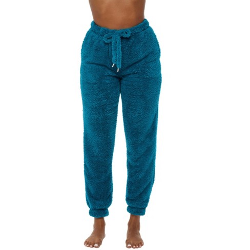 ADR Women's Plush Fleece Pajama Bottoms with Pockets, Winter PJ Lounge Pants  Moose Large