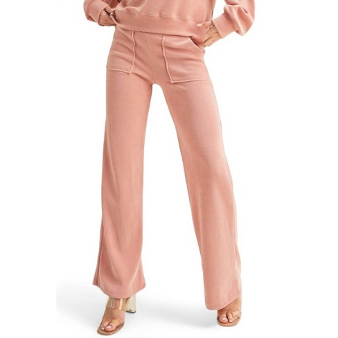 Women's WIDE LEG RIBBED PANTS - Yelete - image 1 of 4