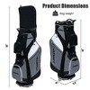 Tangkula 10" 14-Way Golf Cart Stand Bag w/Cooler Bag Waterproof Valuable Pocket Rain Hood - 4 of 4
